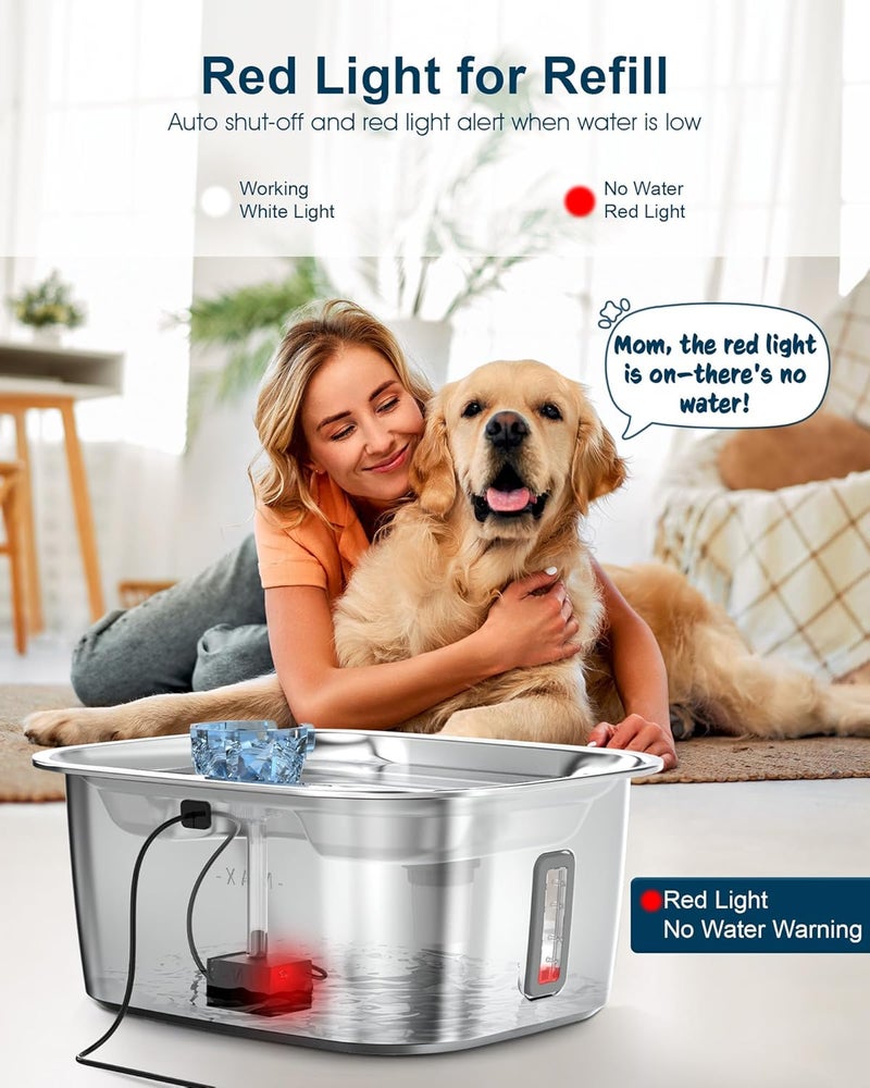 petnf Dog Water Fountain Pump Replacement for D2341, D2419, D2223, D2322 Models, Pet Water Fountain Replacement Pump for Stainless Steel Large Dog Fountain for Large Dogs, Long Lifespan, Ultra Quiet - Image 2